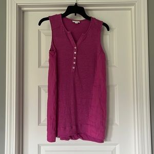 J Jill Hot Pink Magenta Linen Sleeveless Top Blouse Sz Small